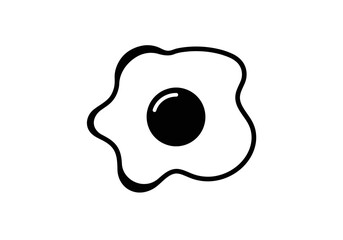 Obraz premium Egg Silhouette: A simple yet elegant line drawing of a fried egg.