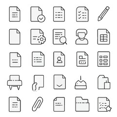 business and office icons, Minimal File and Document Icon Set &ndash; Line Style