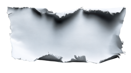 Torn paper with a textured edge on a transparent background