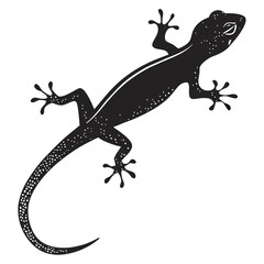 Vector art of lizard silhouette isolated on white background