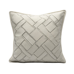 decorative pillow with textured design  isolated on white background