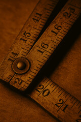 old wooden ruler