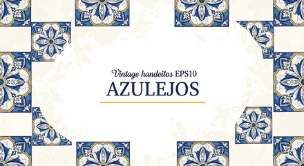 Elegant azulejos pattern background for vintage designs and decorative themes