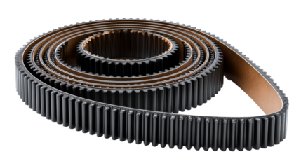 Rubber timing belt for automotive use, clear background