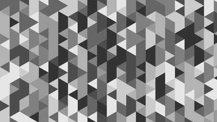 Abstract gray seamless geometric pattern polygon mosaic vector background illustration. Seamless black and white geometric pattern low-poly backdrop background. Black white triangle geometric pattern