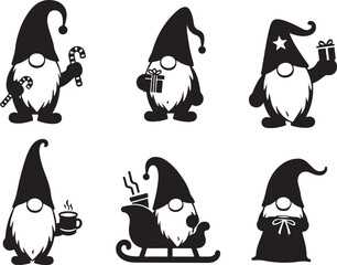 Obraz premium Charming Christmas gnomes with gifts and winter cheer, perfect for holiday projects