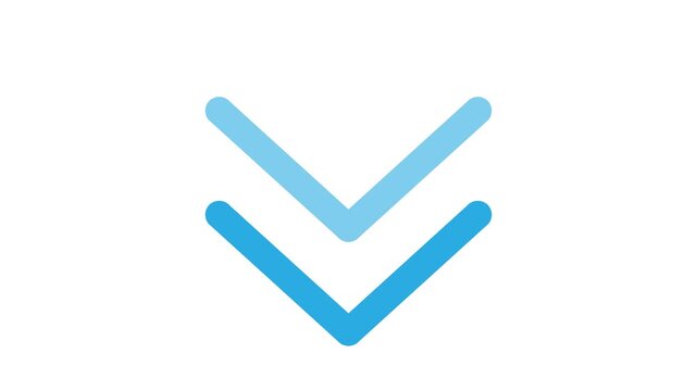 Animated double arrow flat icon loop