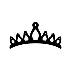 Princes tiara crown icon, Crown Silhouette vector © Silhouette Lab