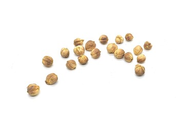 thai herbal medicine photo with white background, dried spices, used for medicine and food.