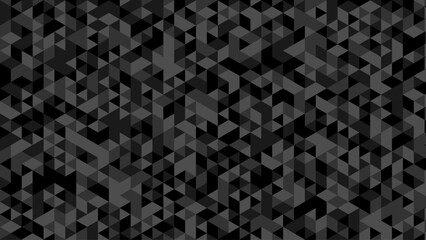 Abstract gray seamless geometric pattern polygon mosaic vector background illustration. Seamless black and white geometric pattern low-poly backdrop background. Black white triangle geometric pattern