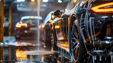 Professional Black Car Detailing Wash