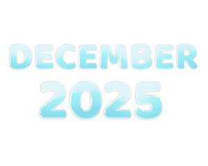 3D Letters December 2025 Half Blue Glass