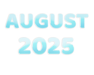 3D Letters August Half Blue Glass