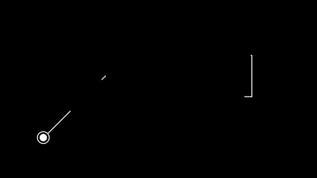Animated callout lines for text and data. HUD element on a black background. 4K