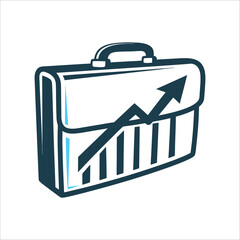 Briefcase with Upward Graph: Business Growth Corporate Training Briefcase with an upward graph