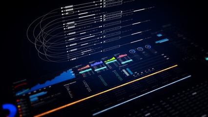 Dynamic data visuals for business info graphics, animated charts, and data-driven insights for a business meeting mock-up. Explore the world of trading, stock exchanges, and crypto