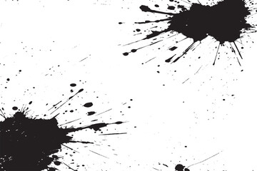Black Ink Splatter on White Background – Abstract Grunge Texture for Art, Design & Background Use