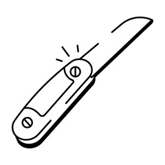 A doodle style icon representing craft knife
