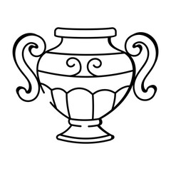 A sketchy style icon depicting ceramic vase
