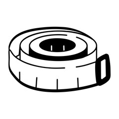 A doodle style icon representing measuring tape
