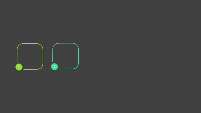 animated video of 5 and 10 steps  business infographics multicolor  rectangle shape  for workflow, presentation, 4k animation