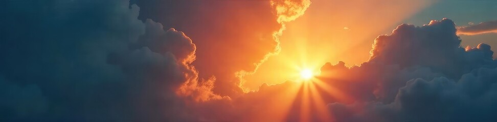 A sunrise breaking through dark clouds, symbolizing hope and new beginnings in the Christian faith Perfect for Easter, Lent, or general religious themes , miracle, resurrection, bible