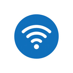 wi fi icon on blue button