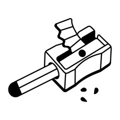 A hand drawn style icon showing pencil sharpener
