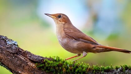 Fototapeta premium nightingale vulgaris or oriental n luscinia luscinia l 1758 it is one of the most famous species of songbirds breeds in eastern europe in the central and southern regions of western siberia