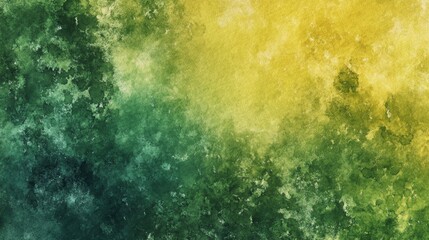 Abstract watercolor background with green and yellow gradient.