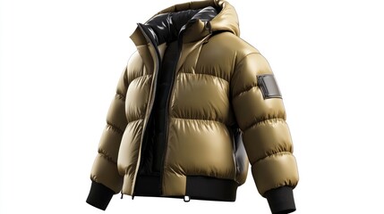 Fashionable winter puffer jacket with a stylish design for cold weather