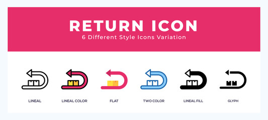 Return icon set pack vector illustration.
