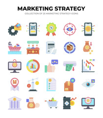 Collection of 25 Marketing Strategy Icons. Boost Your Business Growth