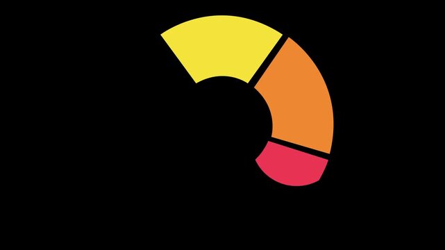 Animated 5-Part Pie Chart for Business Infographics