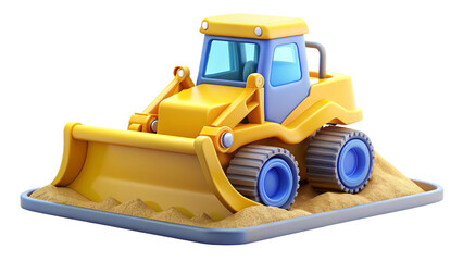 Fototapeta premium Heavy yellow construction bulldozer isolated on a white background