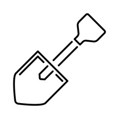 construction shovel line vector icon