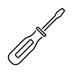 construction screwdriver line vector icon