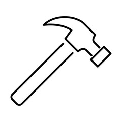 construction hammer line vector icon