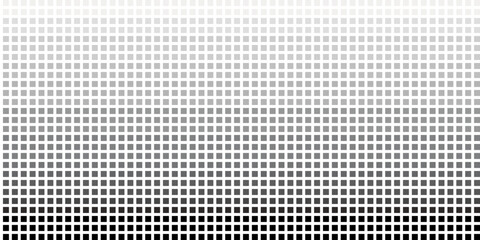 Pixel art background of black, gray and white gradient. Abstract backdrop of small square. Concept of geometric shape, halftone, grid pattern, modern, design, vector for wallpaper, banner, texture.