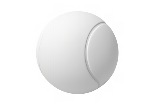 Pristine white tennis ball spinning on transparent backdrop, showcasing sleek 3d rendering for sports graphic design needs - Powered by Adobe