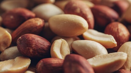 Obraz premium The Close-Up View of an Assortment of Nutty Peanuts in Various Styles
