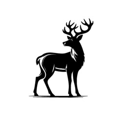 Deer with Floral Antlers Decorative Vector Art