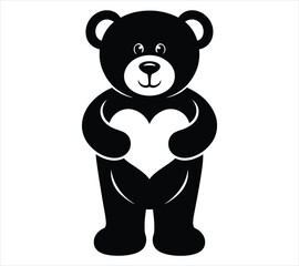 Teddy Bear Holding Big Heart Icon