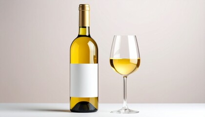 Fototapeta premium wine bottle and glass