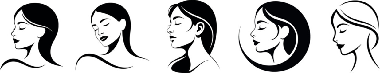 Womens beauty logo symbol vector Art, Icons, and Graphics for Designers	
