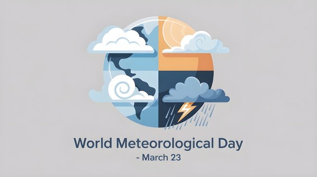 Vector Illustration on the theme World Meteorological Day