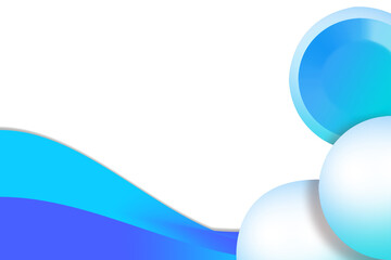 A blue and white spherical ball on a wave background, just an infographic.