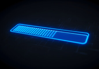 Digital blue loading bar animation for computer software