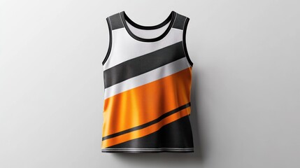 Modern Basketball Jersey with Bold Diagonal Stripe Design on Display