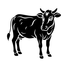 Fototapeta premium black and white cow
